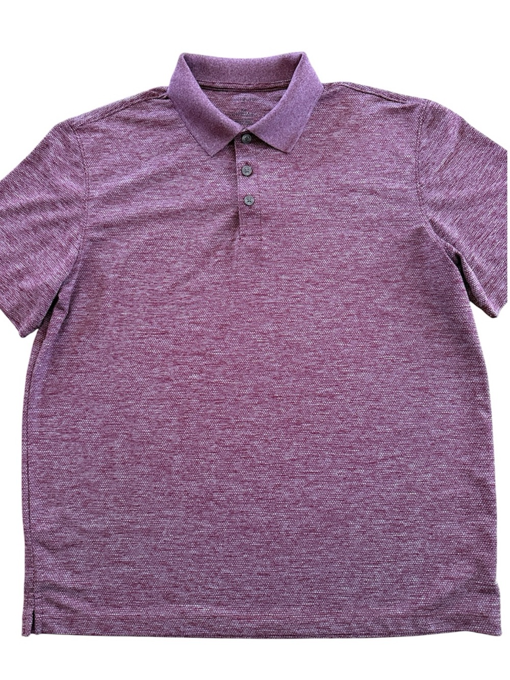 VAN HEUSEN AIR PERFORMANCE TWILL SHORT SLEEVED COLLARED POLO MAROON SIZE MEDIUM